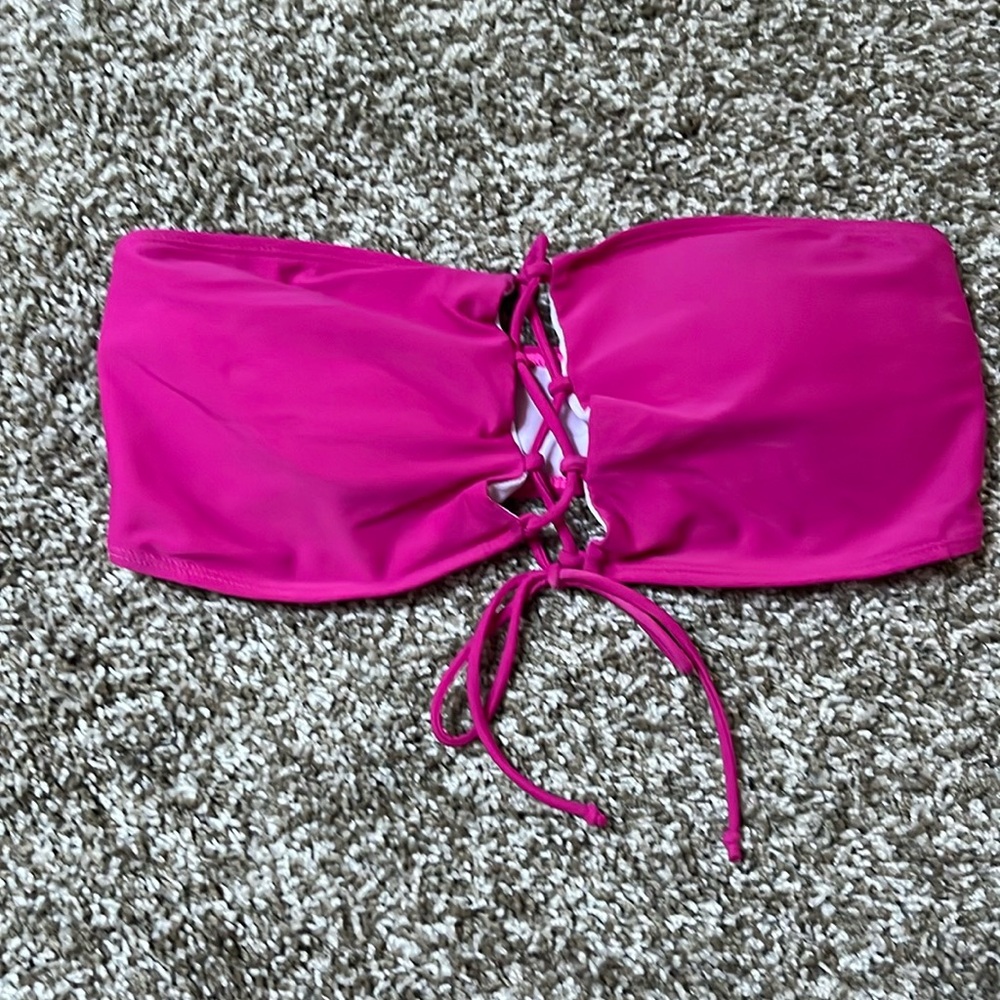 Hot pink bandeau bikini top
